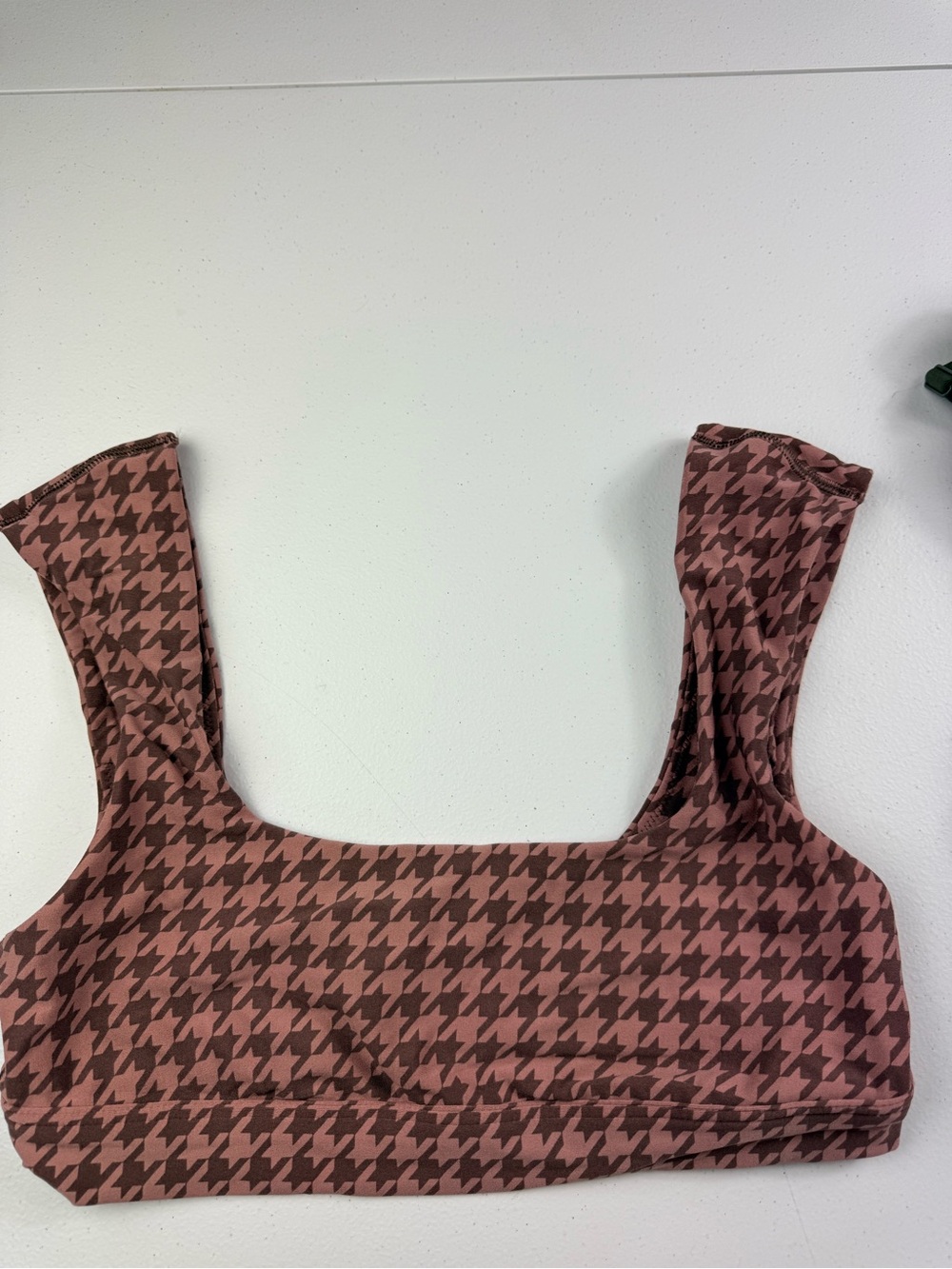 Offline aerie Women’s Houndstooth Crop Tank Top - Dusty Rose